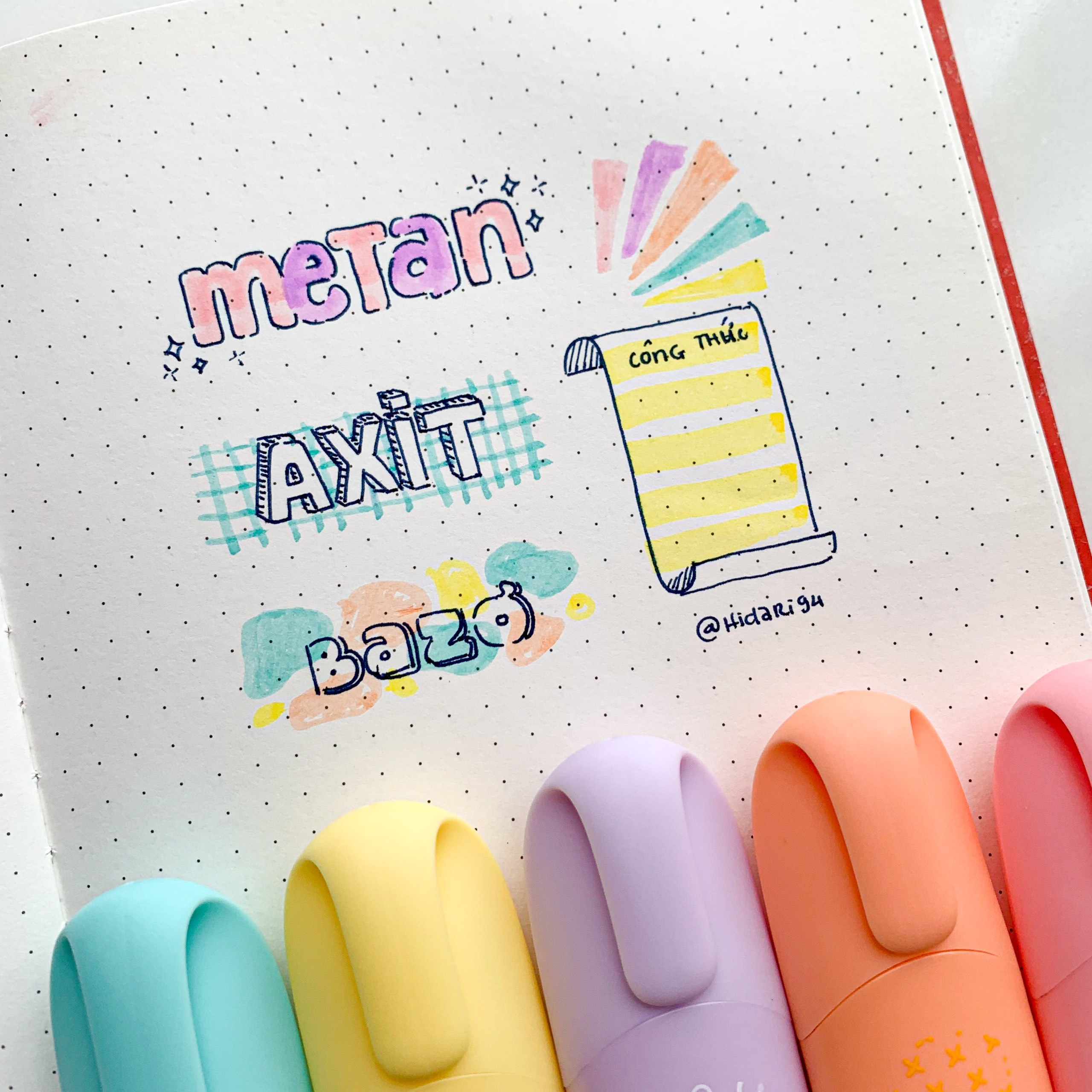 Lẻ - Bút Highlight Pastel Marvy mini - Happy Hidari