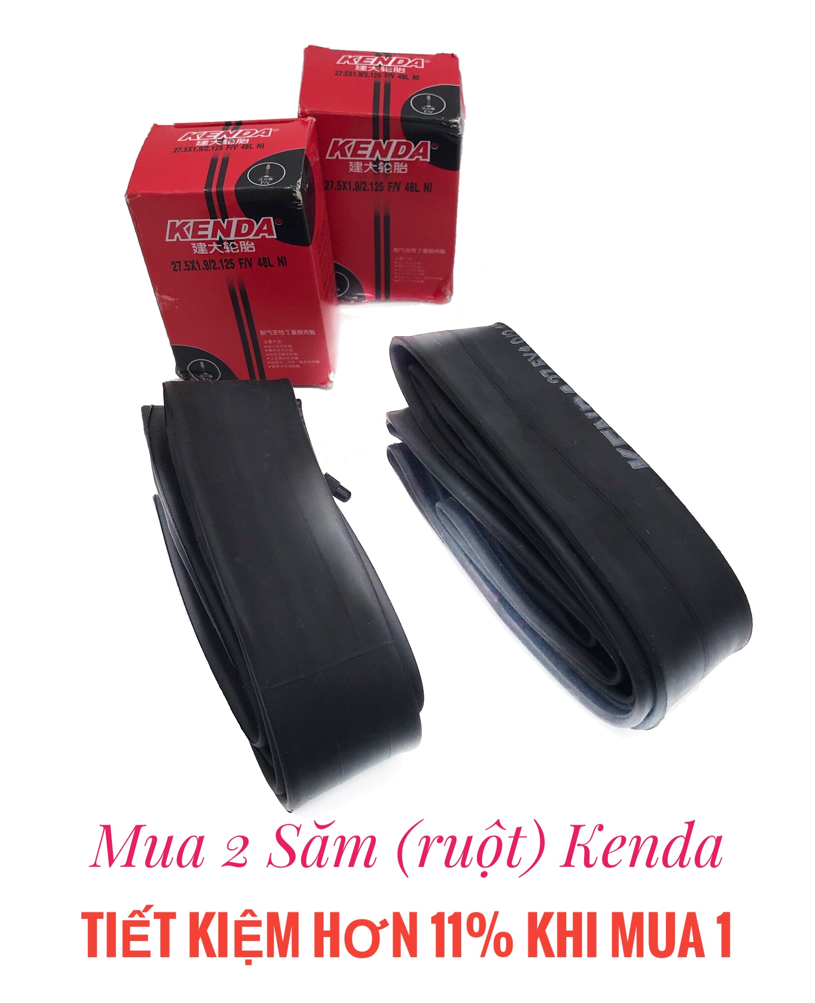 2 Inner tube bowel sports bicycle Kenda 27.5x1.9/2.125, nozzle 48mm, specialized for road bicycle Road School, mountain bike, made in Taiwan