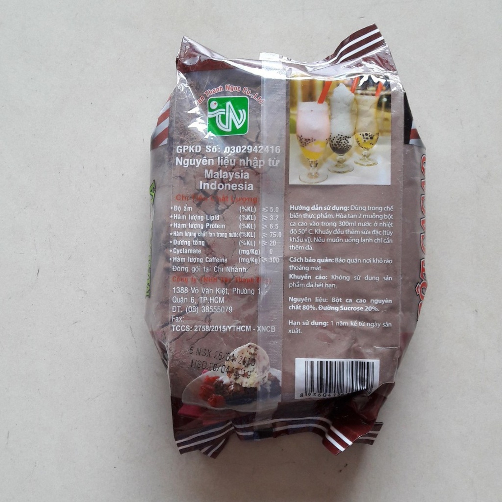 500g Bột ca cao đắng Malaysia pha uống cực thích