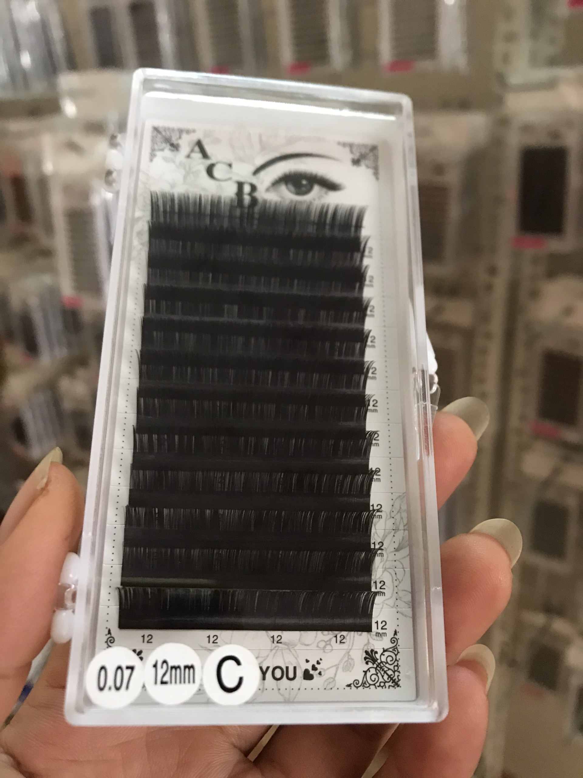 Mi Khay ACB Độ Cong C Chất Mi Silk Hàn Lông Mi Đen Mềm Dễ Bắt Keo Nối Classic Volume Mi Thiết Kế Chập Sợi Tập Nối_ Mi ACB_Phụ Liệu Mi Hà
