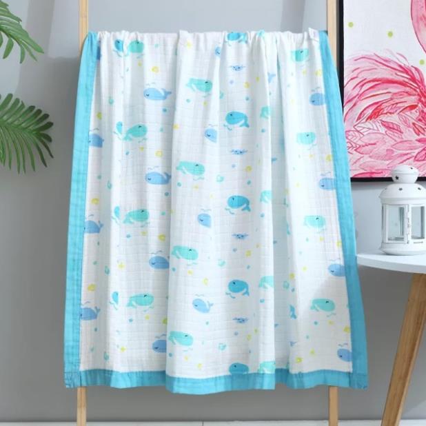 Chăn sợi tre 4 lớp bo viền 110*120CM