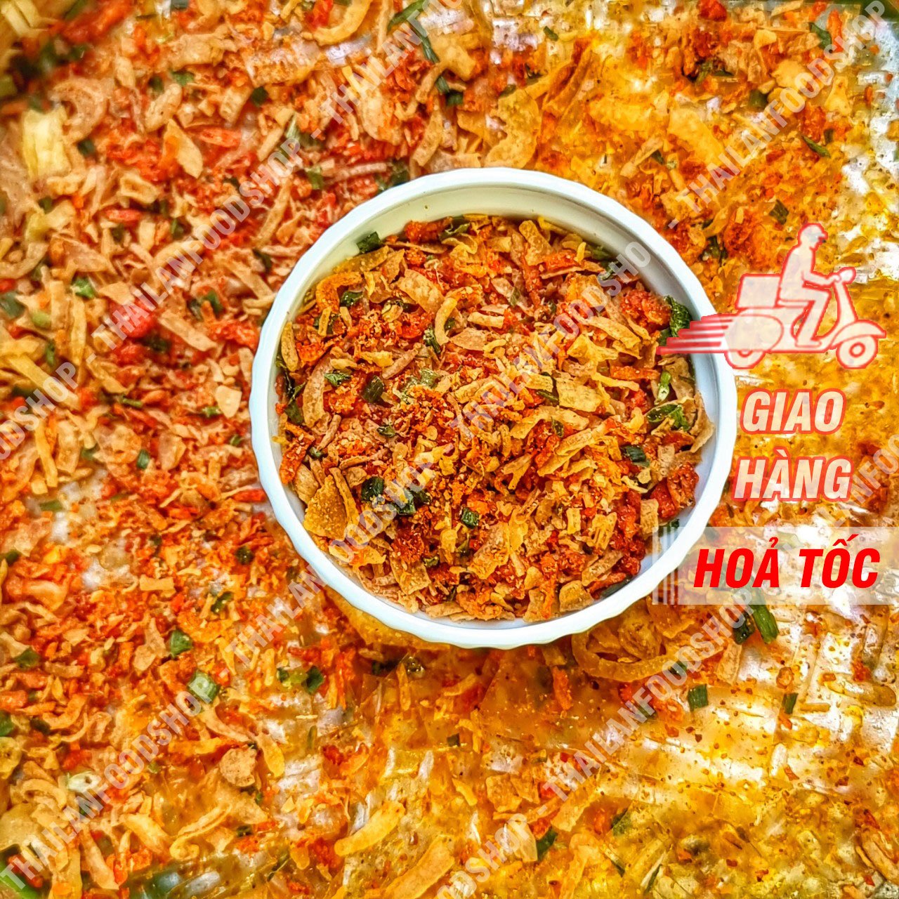Bánh Tráng Sate Muối Tôm Hành Phi Hộp 340gr - 360gr