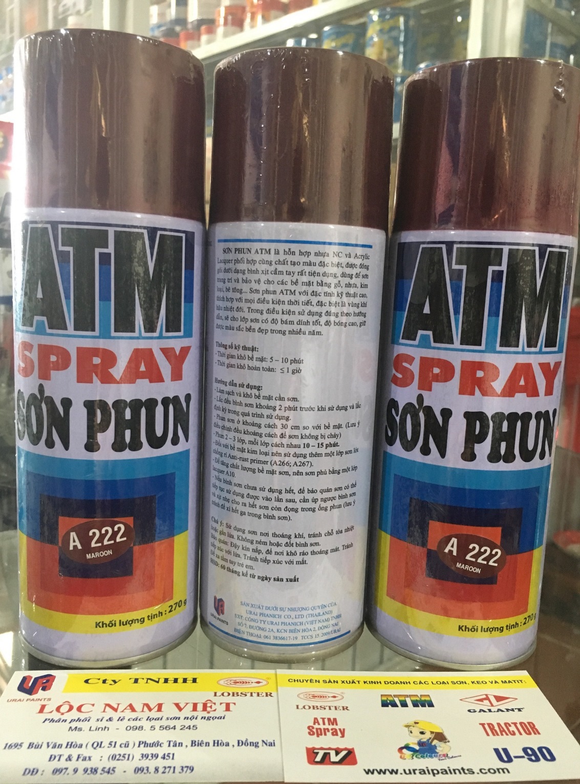 Sơn phun, sơn xịt ATM màu nâu đỏ A222