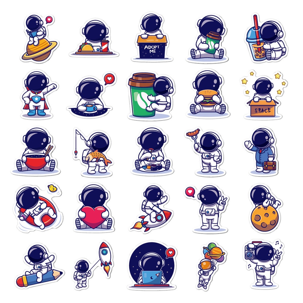 1 Sticker Decal Dán Chống Nước Size Lớn Chống Nước Phi Hành Gia