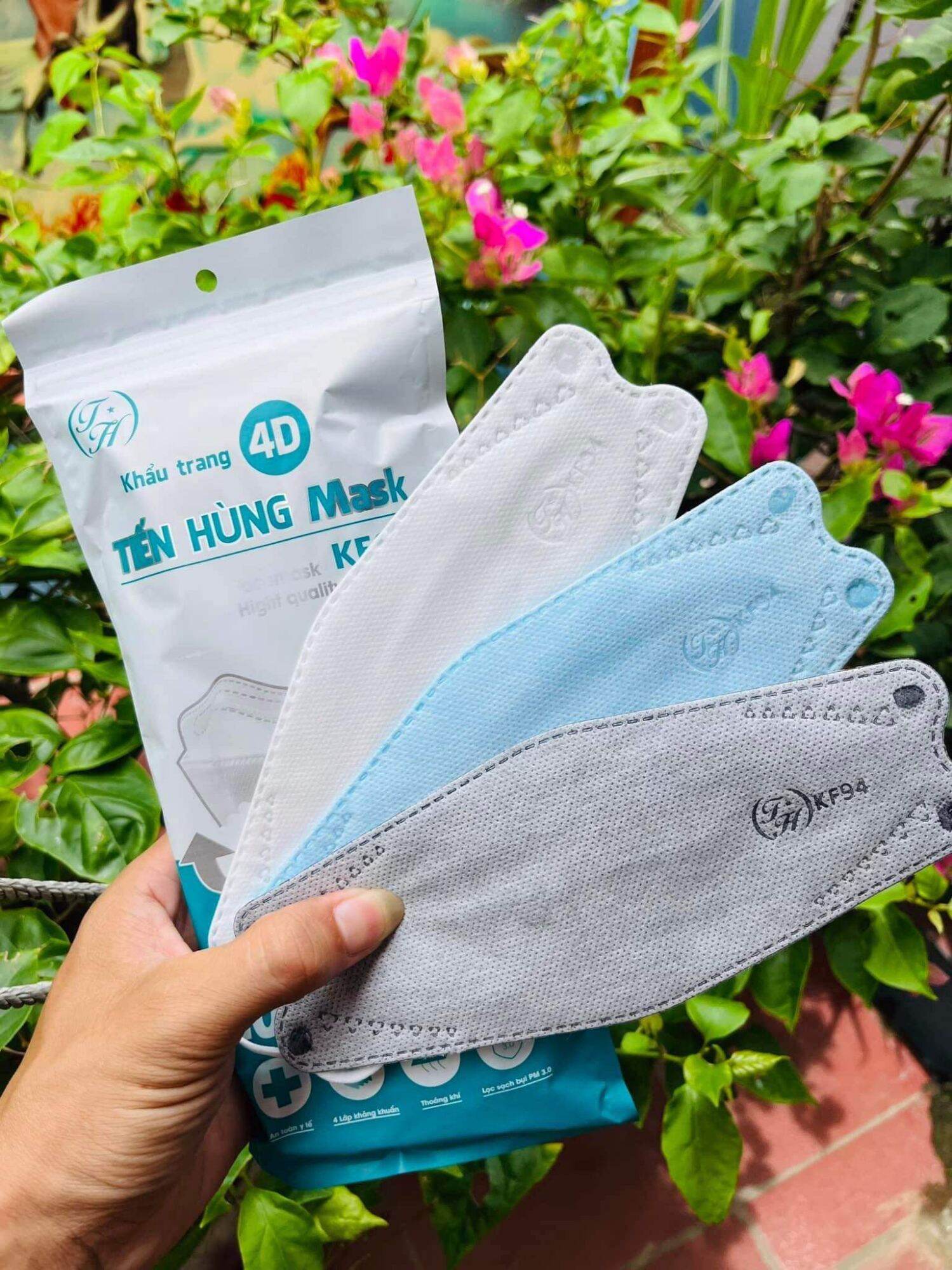 Khẩu trang 4d kf94 tiến hùng 4 lớp kháng khuẩn