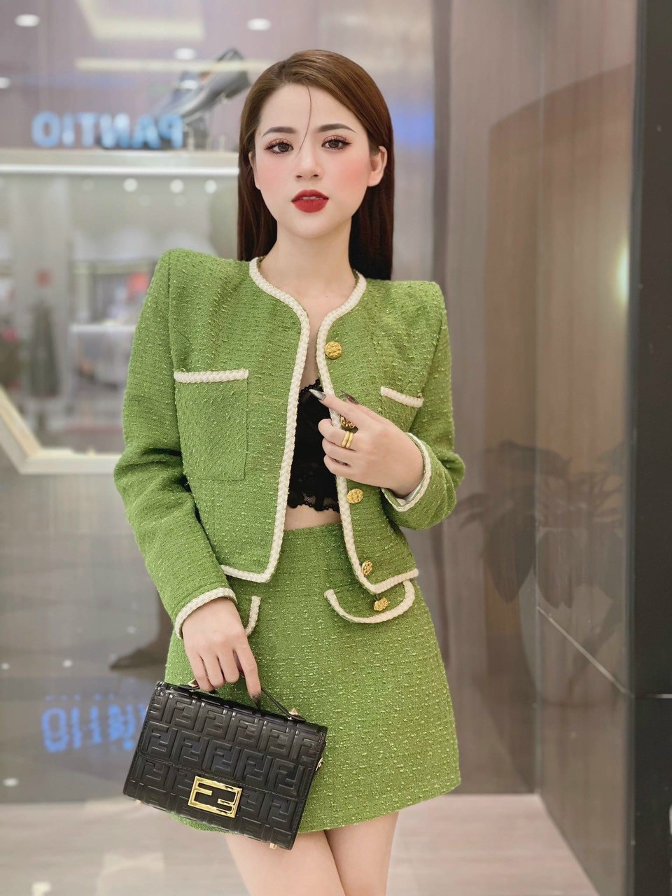 Sét váy 2 món kèm khoát dạ cao cấp, áo khoát dạ, chân váy dáng suông,sét váy dạ cao cấp đi tiệc, đi cưới siêu chất