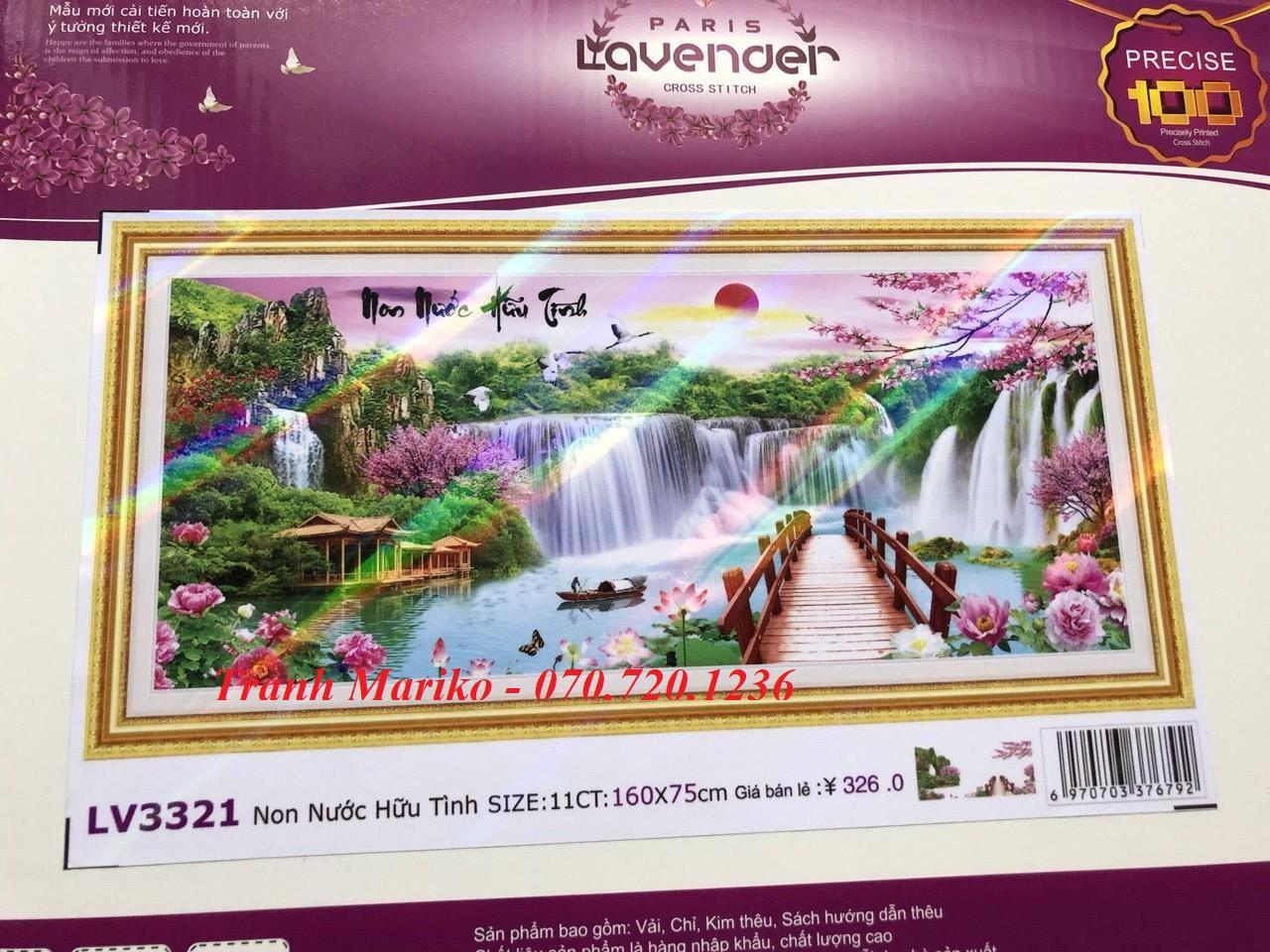[HCM]Tranh thêu PHONG CẢNH THIÊN NHIÊN NON NƯỚC HỮU TÌNH LV3321 kích thước 160 x 75cm