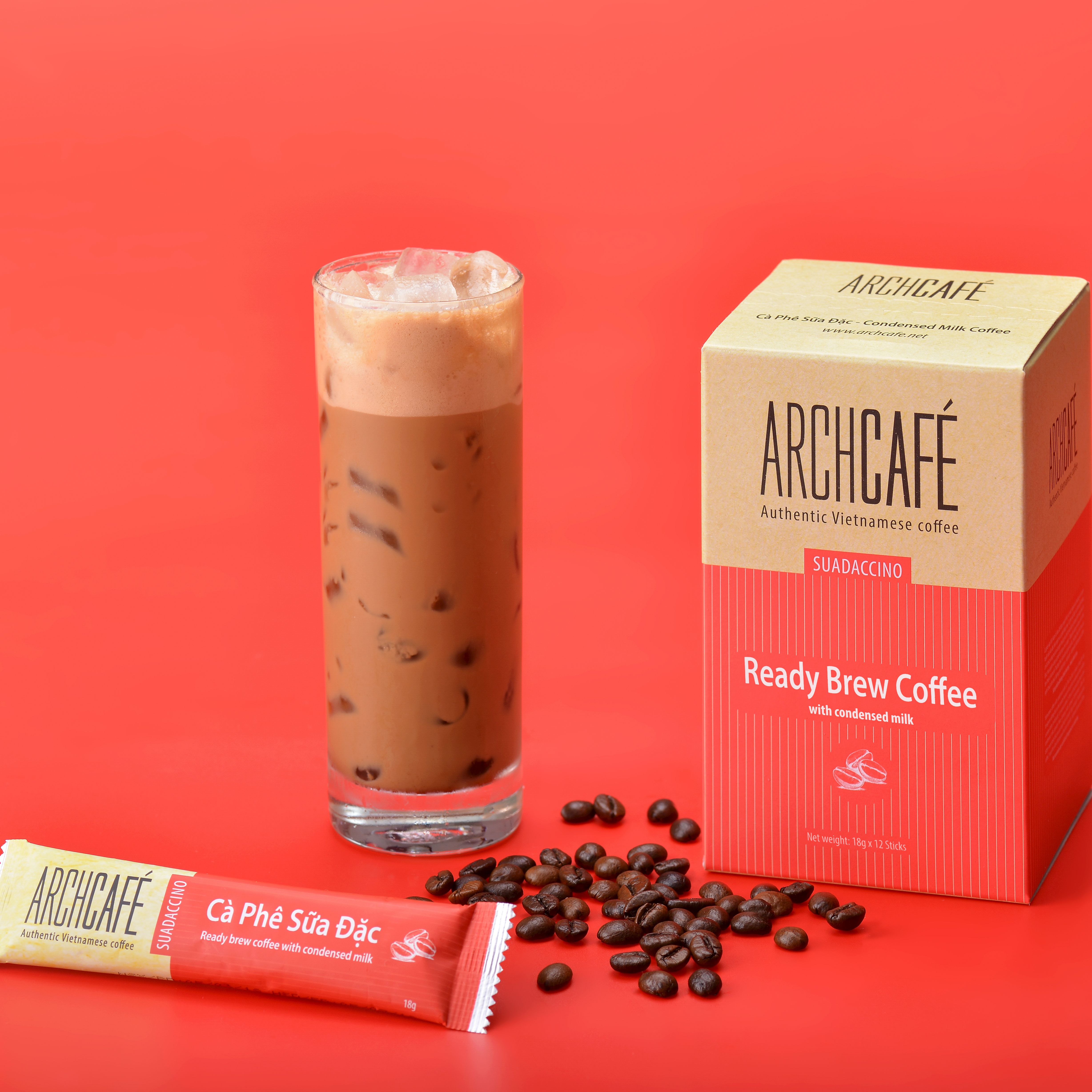 Combo 2 Cà Phê Sữa Đặc - Cafe hoà tan Archcafé (hộp 12 gói x 18g)