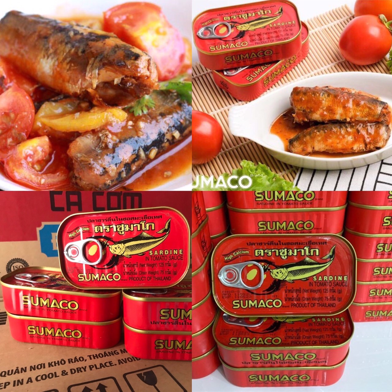 Cá mòi Sốt Cà Thái Lan Sardines Sumaco Hộp 125g (Date 02/2024)