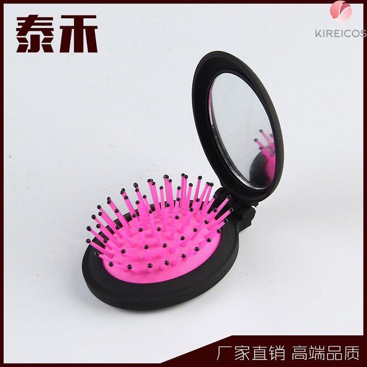 [HCM]Bộ Gương Lược Massage Da Đầu Gấp Gọn Nhiều Màu - kireicos