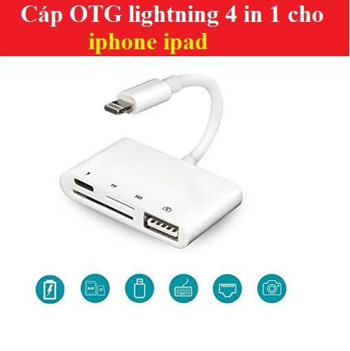 Cáp OTG lightning 4 in 1 cho Iphone Ipad