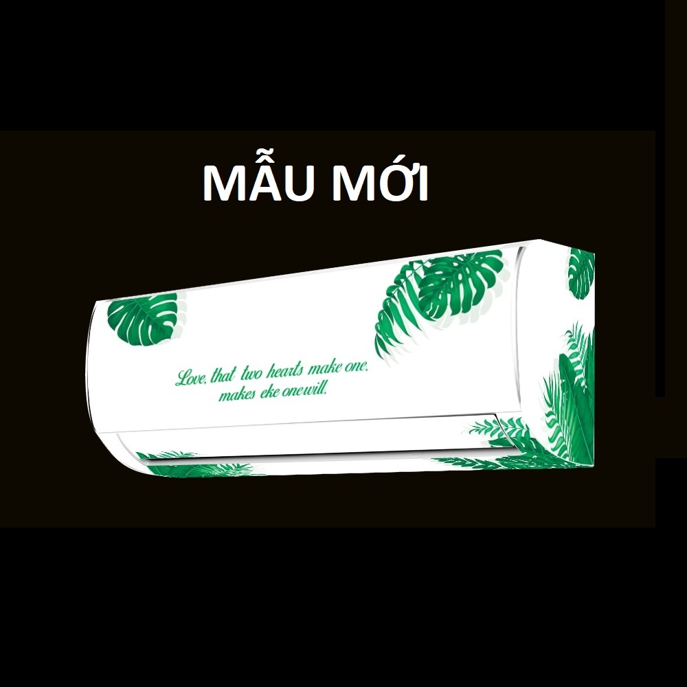 Decal dán máy lạnh full 4 mặt LÁ XANH trang trí nội thất - THUTHAODECOR