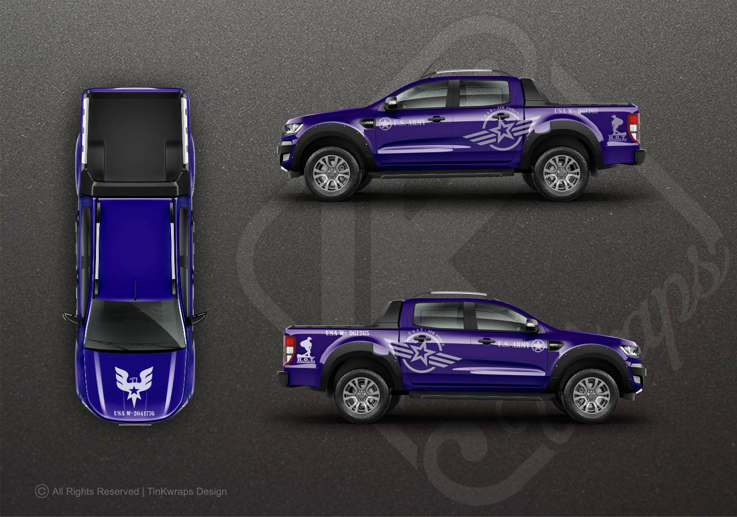 Decal dán sườn Ford Ranger Army Vinyl Cut