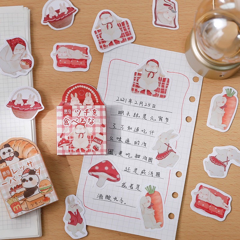 [HD33] Bộ 45 hình dán sticker dễ thương trang trí sổ tay DIY