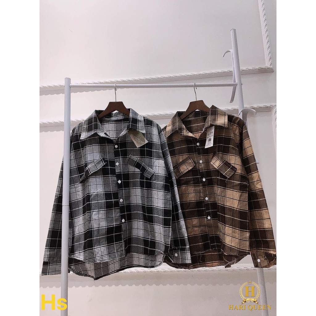 Áo sơ mi kẻ nữ túi lệch HSU0420