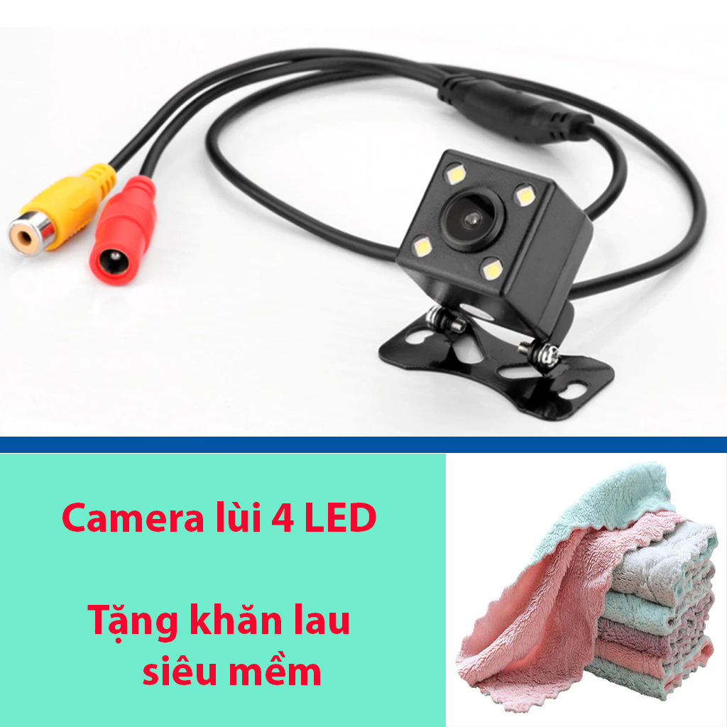 Camera lùi, 4 Led, độ phân giải 650TV Line, chống nước, thang chia độ, Jack AV