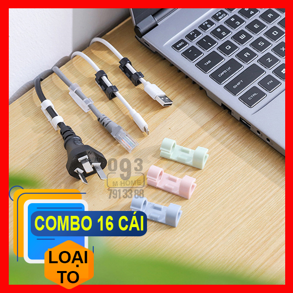 Combo 10 Kẹp Giữ Dây Điện Gọn GàngMóc Dán Cố Định Dây Điện Loại Lớn
