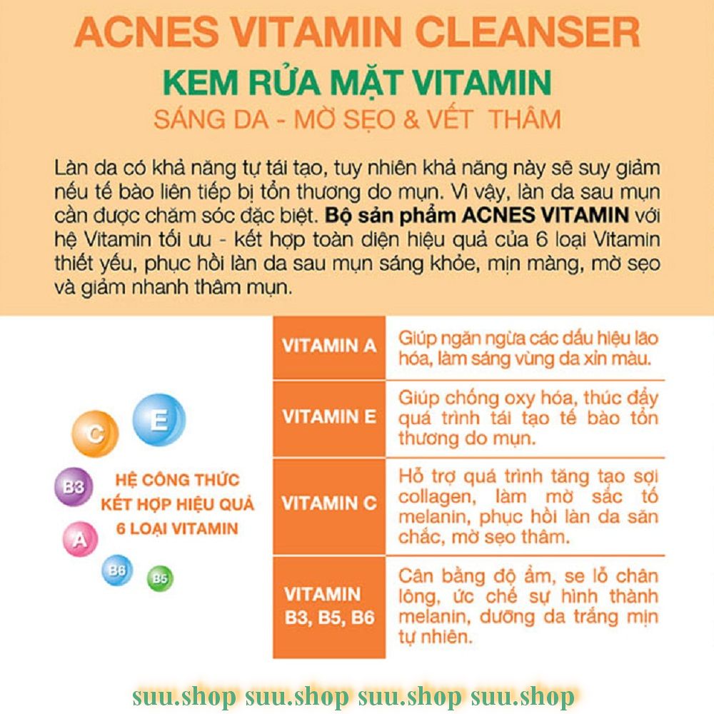 Sữa Rửa Mặt Nữ 100G Acnes Vitamin Cleanser