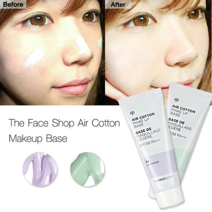 Kem Lót The Face Shop AIR COTTON MAKE UP BASE SPF30 PA++