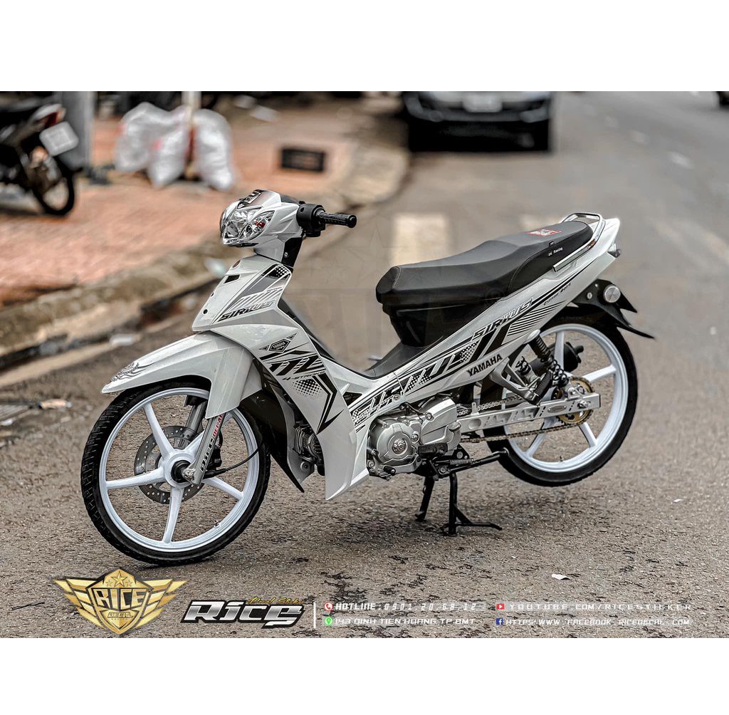 TEM RỜI mẫu sọc đen cho Sirius xăng cơ trắng