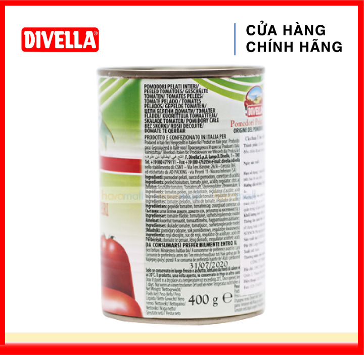 Cà Chua Bóc Vỏ Hiệu Divella Hộp 400g