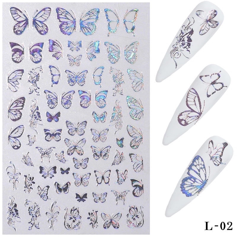sticker kim loại óng ánh bướm