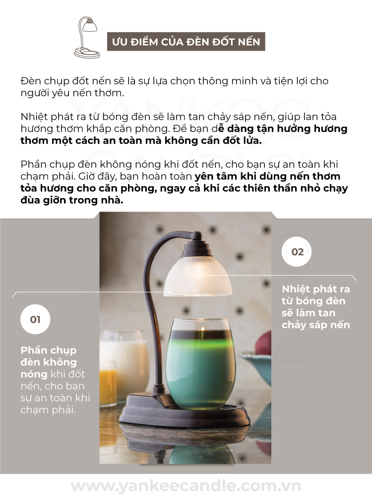 Đèn chụp đốt nến Yankee Candle màu đen