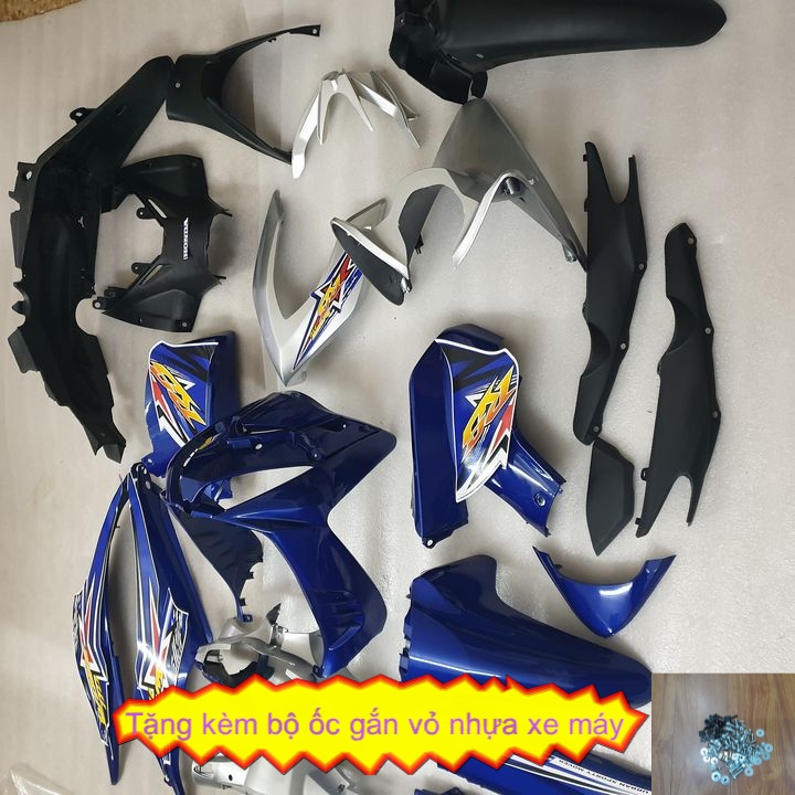 [TẶNG ỐC - TEM] Dàn áo xe Wave RSX  RS 110 màu XANH TÍM   , vỏ nhựa xe máy wave RSX , áo nhựa xe wave
