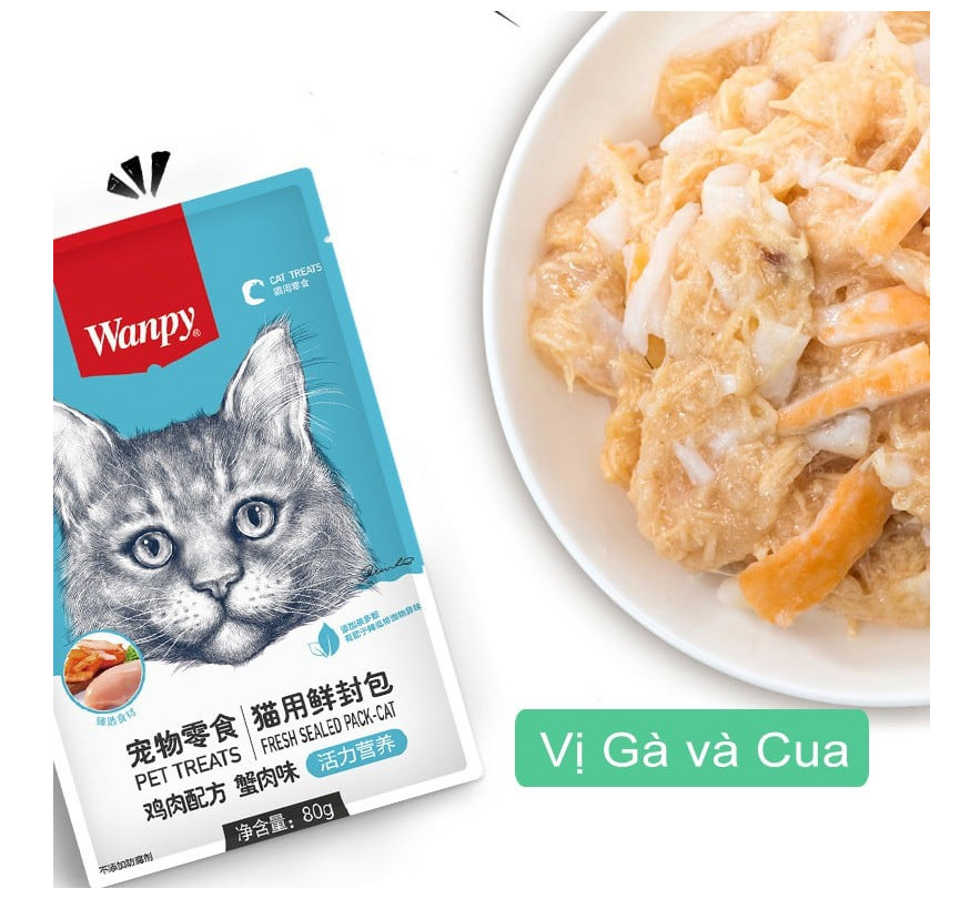 Sốt/ Pate Wanpy Cho Mèo Gói 80gr - [Nông Trại Thú Cưng]