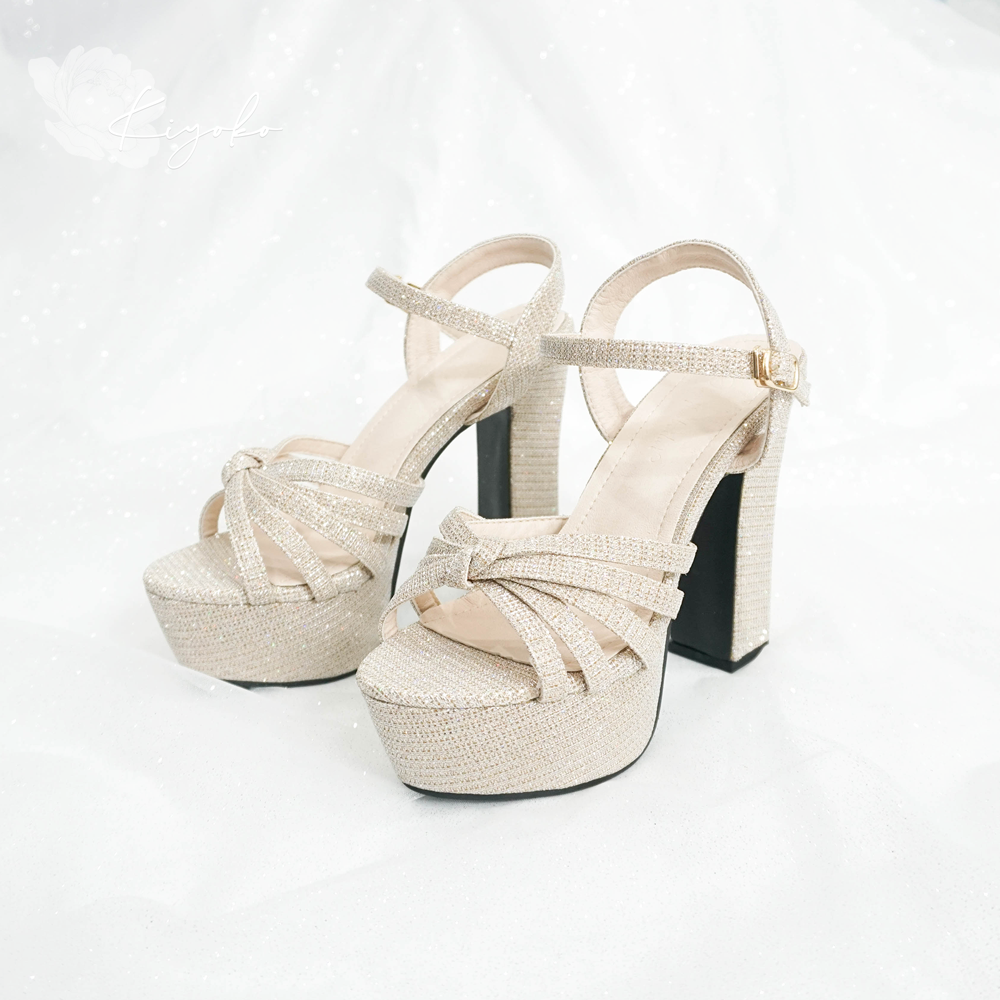[HCM]Giày cưới Kiyoko sandal lấp lánh cao gót 13cm