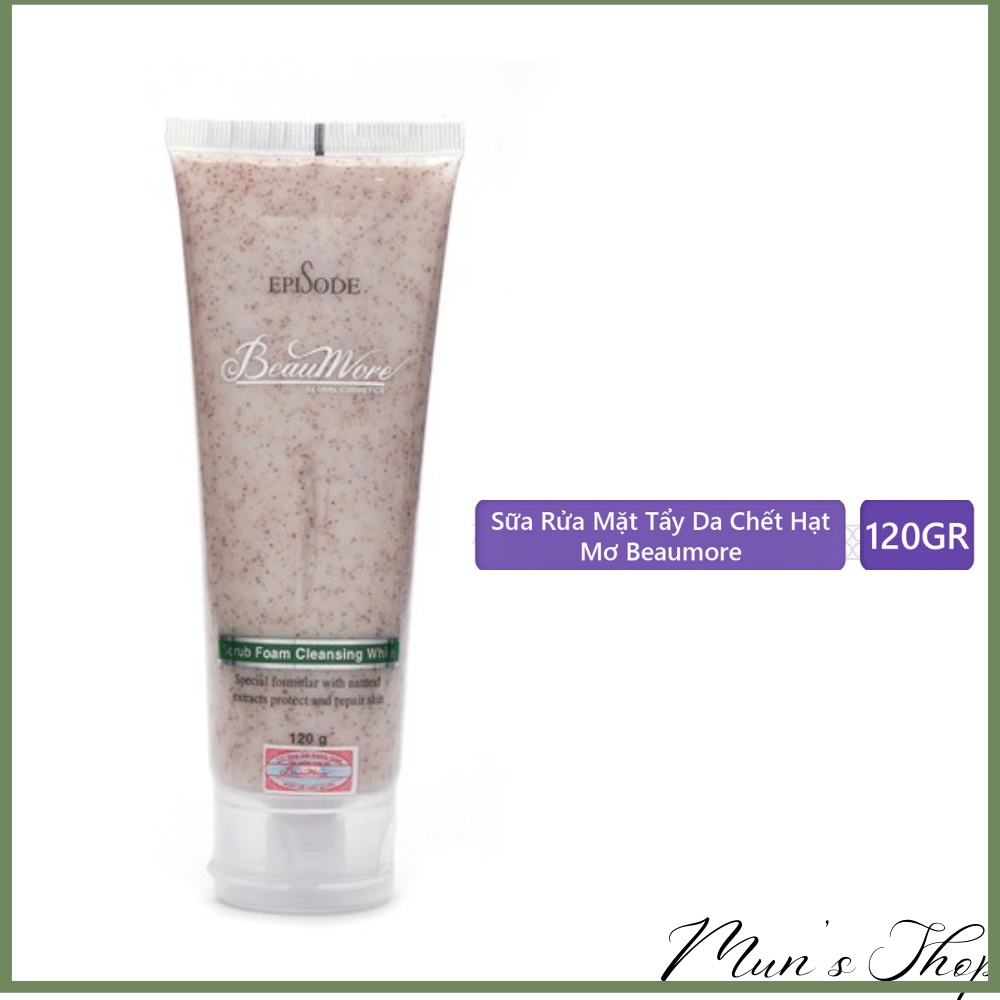 Sữa rửa mặt beaumore episode srub foam - srm hạt mơ 120g