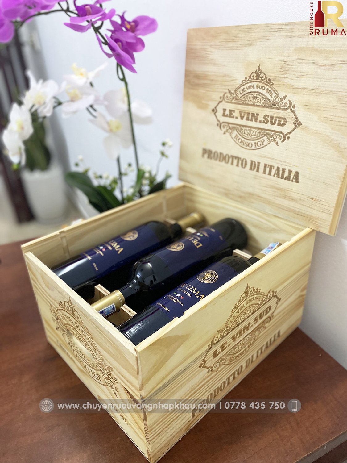 [Nhập khẩu chính hãng] Set quà tặng 6 chai vang Chile De Lima