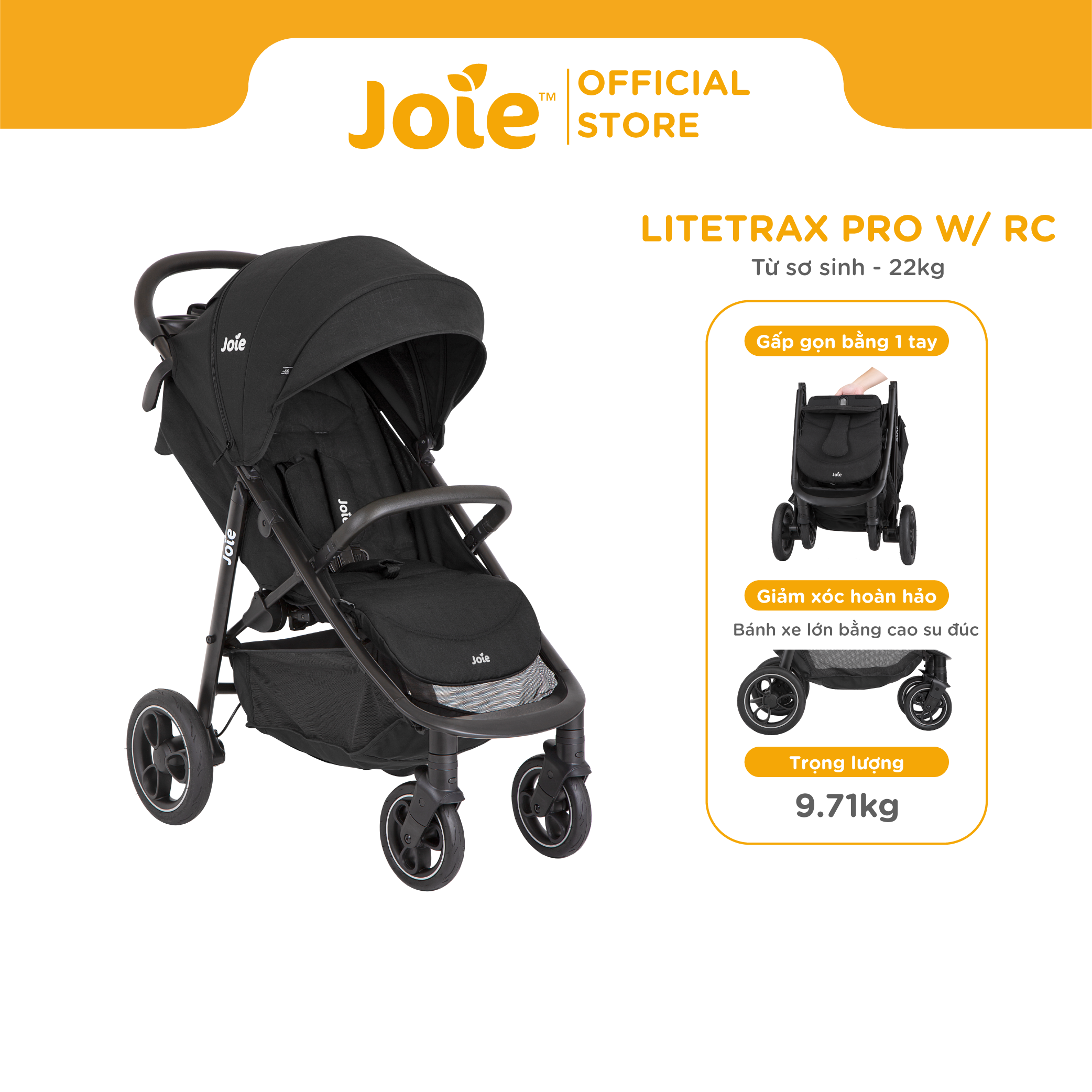 Xe đẩy trẻ em Joie Litetrax PRO W/ RC