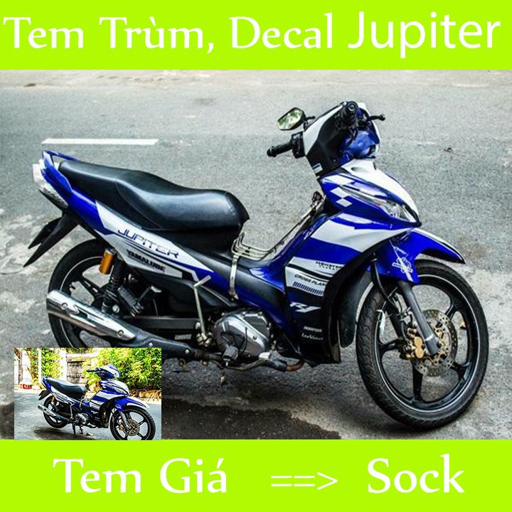 Tem trùm jupiter xanh GP trắng - Độ dán team trùm decal xe máy jupiter xanh GP trắng - Team trùm decal xe máy jupiter rẻ đẹp và chất