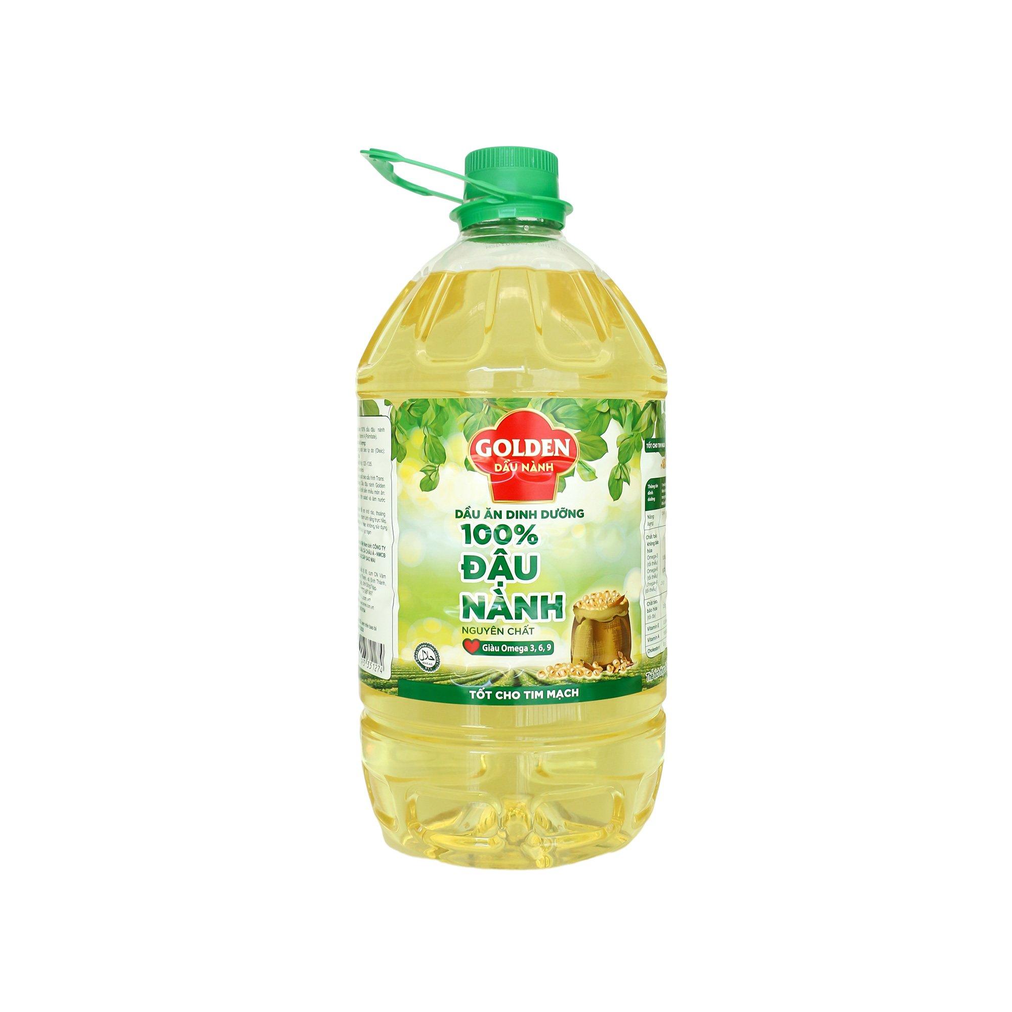 {Đơn 199k tặng hộp bơ -399k tặng vá gỗ} Dầu Đậu Nành cao cấp Golden 5 lít