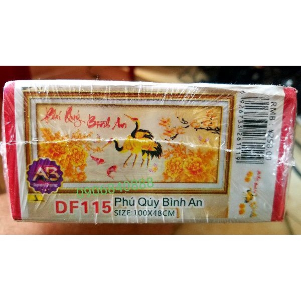 Tranh đính đá phú quý bình an 100x48cm