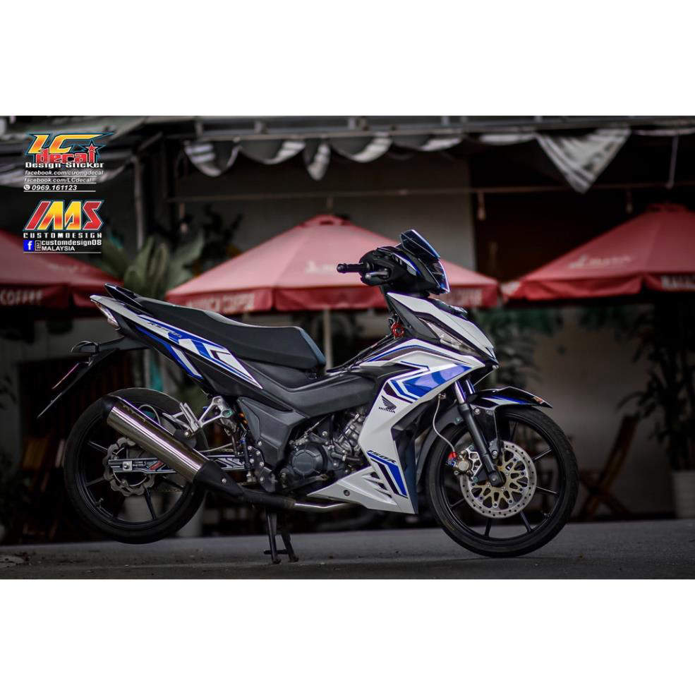 Tem rời dán xe winner v1 mẫu rs zin 2020 mẫu mới trắng xanh