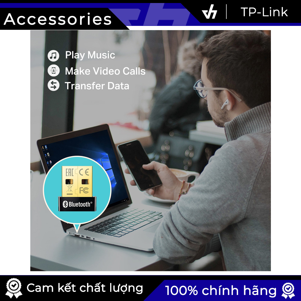 USB Bluetooth 4.0 TP-Link UB400 dùng cho máy tính (Đen)