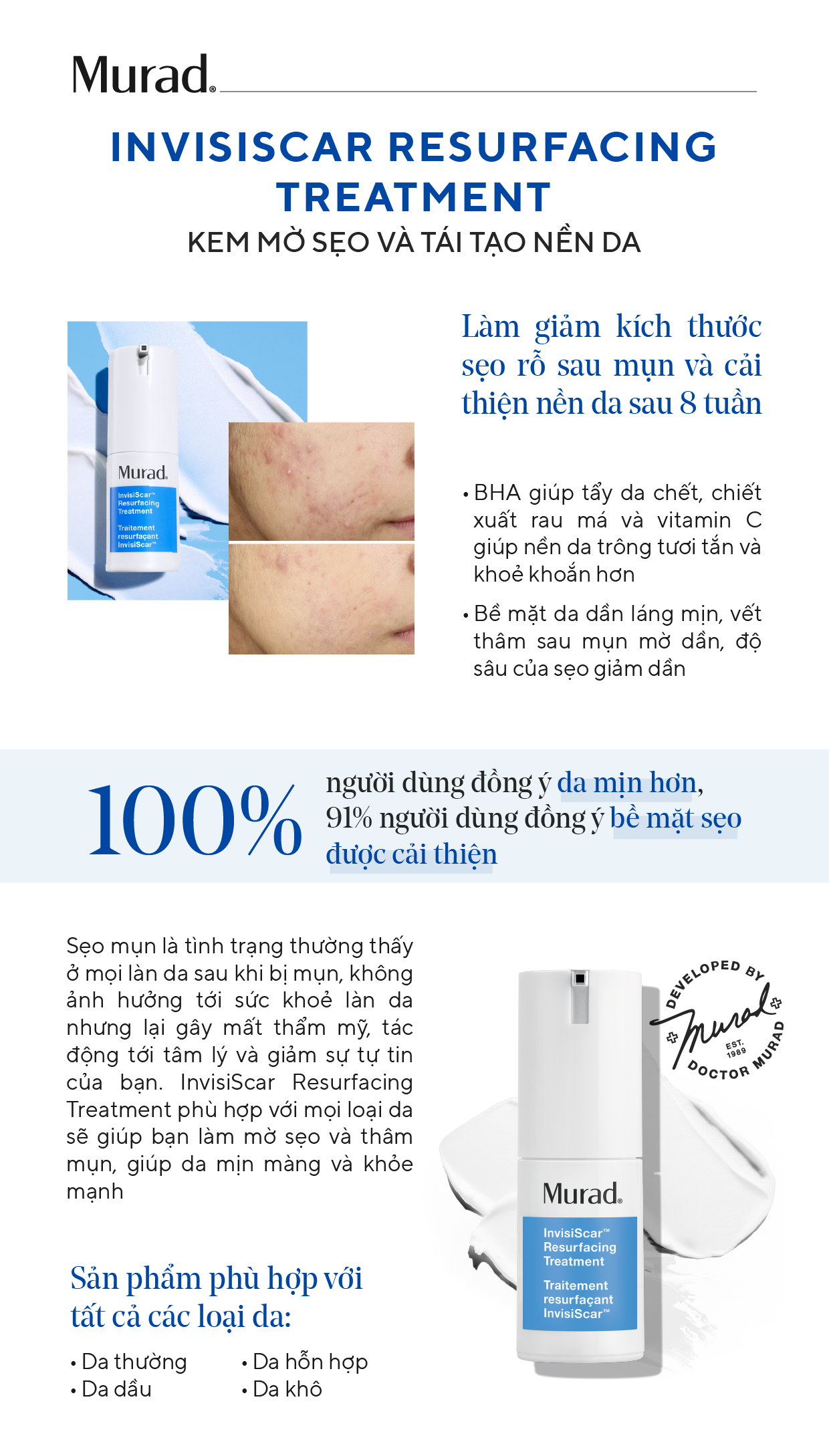 Bộ Sản Phẩm Dưỡng Ẩm Mờ Sẹo Mụn- Murad Complexion Correction Value Set (2pcs)