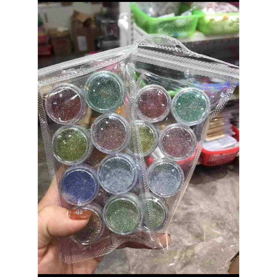 Set Nhũ Nail Flash Glitter Siêu Sáng 8 Màu