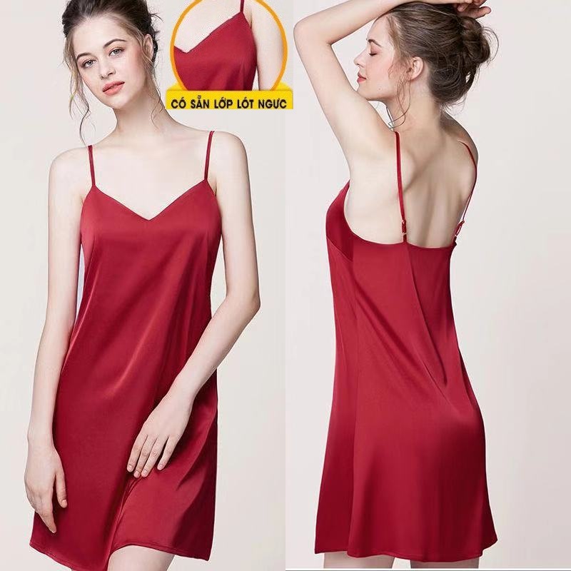 M107)[ Hàng đẹp ] Váy ngủ sexy lụa mềm mịn cao cấp Đầm mặc nhà gợi cảm  quyến rũ ( cherishvayngu ) | Lazada.vn