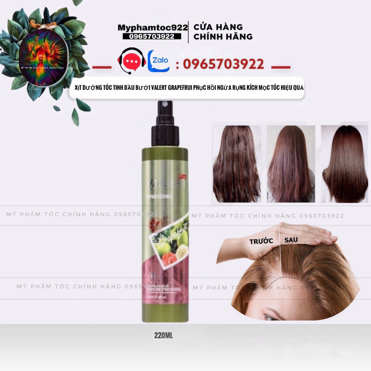 Xịt Dưỡng Bưởi Grapefruit Kích Thích Mọc Tóc Phục Hồi Tóc 220ml