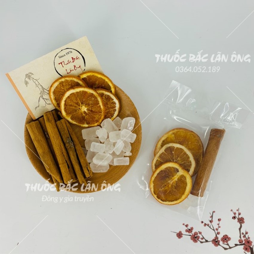 Trà cam quế sấy lạnh, 20 set mix sẵn, trà thảo mộc giữ ấm cơ thể, tốt cho tiêu hóa - Lãn Ông