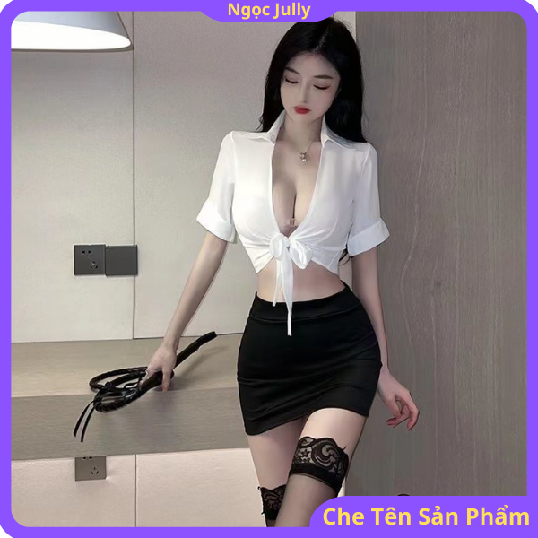Bộ ngủ cosplay hóa thân nàng thư ký quyến rũ 516 💜 Đồ ngủ hóa trang nữ
