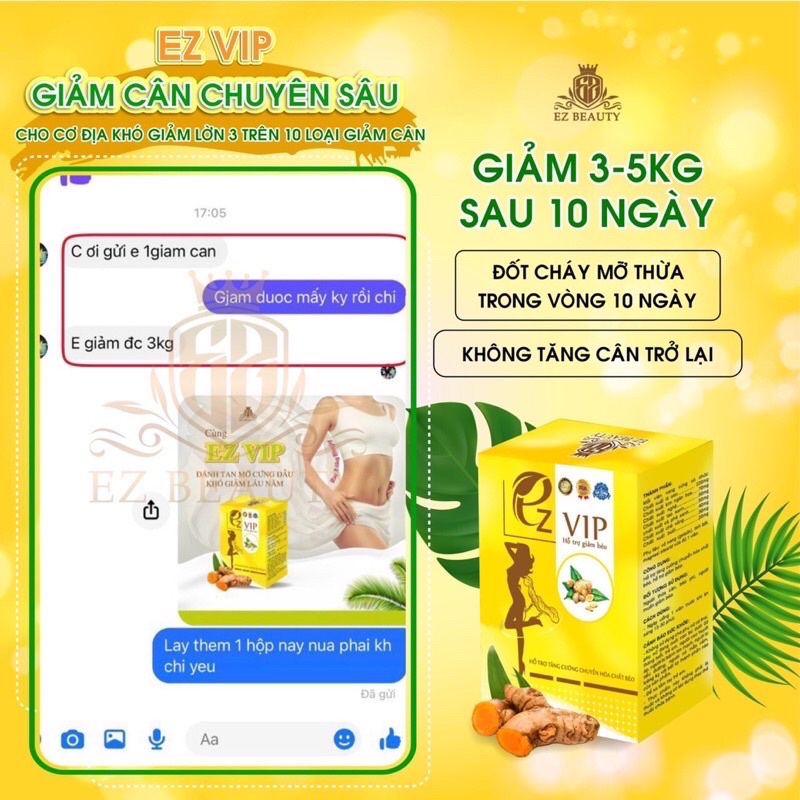 Giảm Cân Ez Vip Cho Cơ Địa Chai Lờn