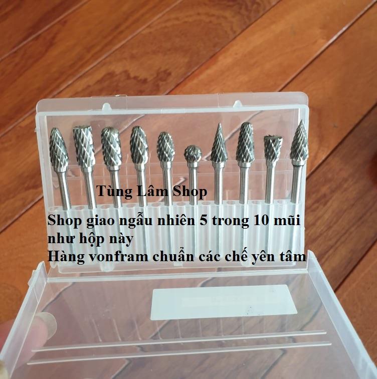 5 mũi mài khắc bosai gỗ nhưa sắt cao cấp - mũi phay - mũi trạm trổ gỗ nhưa sắt - Bộ 5 mũi mài hợp kim vonfram siêu cứng