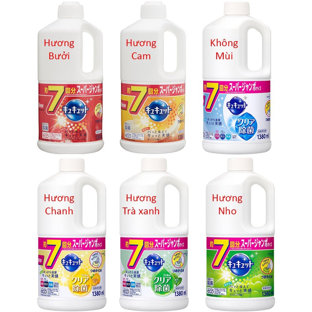 Nước rửa bát Kao các mùi hương