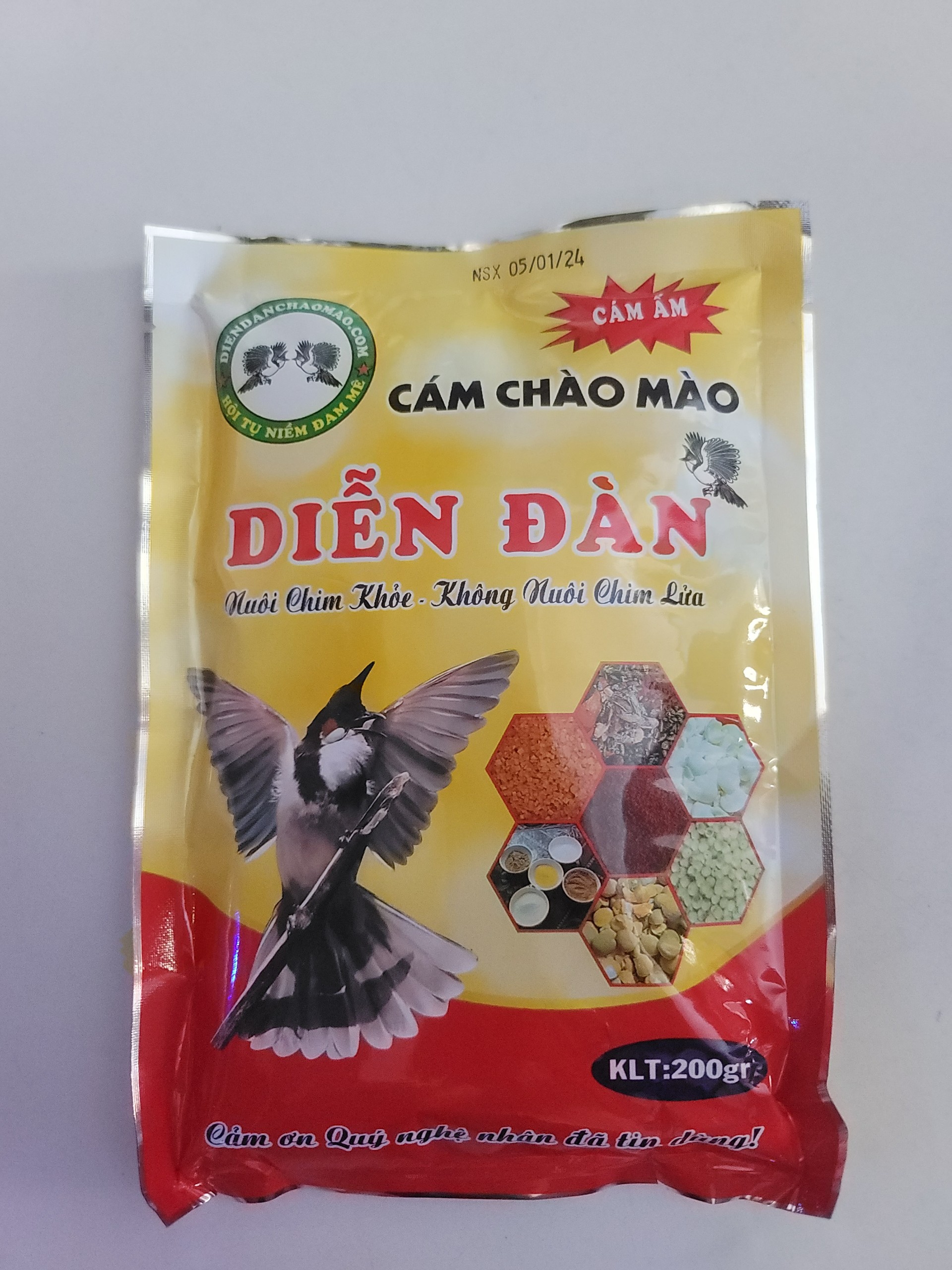 Cám chào mào diễn đàn 200gr - cám chim chào mào diễn đàn cao cấp