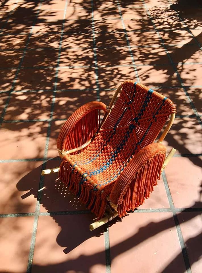 Khung ghế mây dùng đan ghế macrame