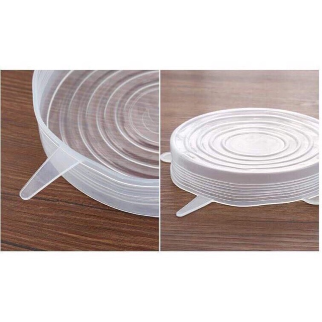 Set 6 nắp đậy thức ăn bằng silicone siêu dai